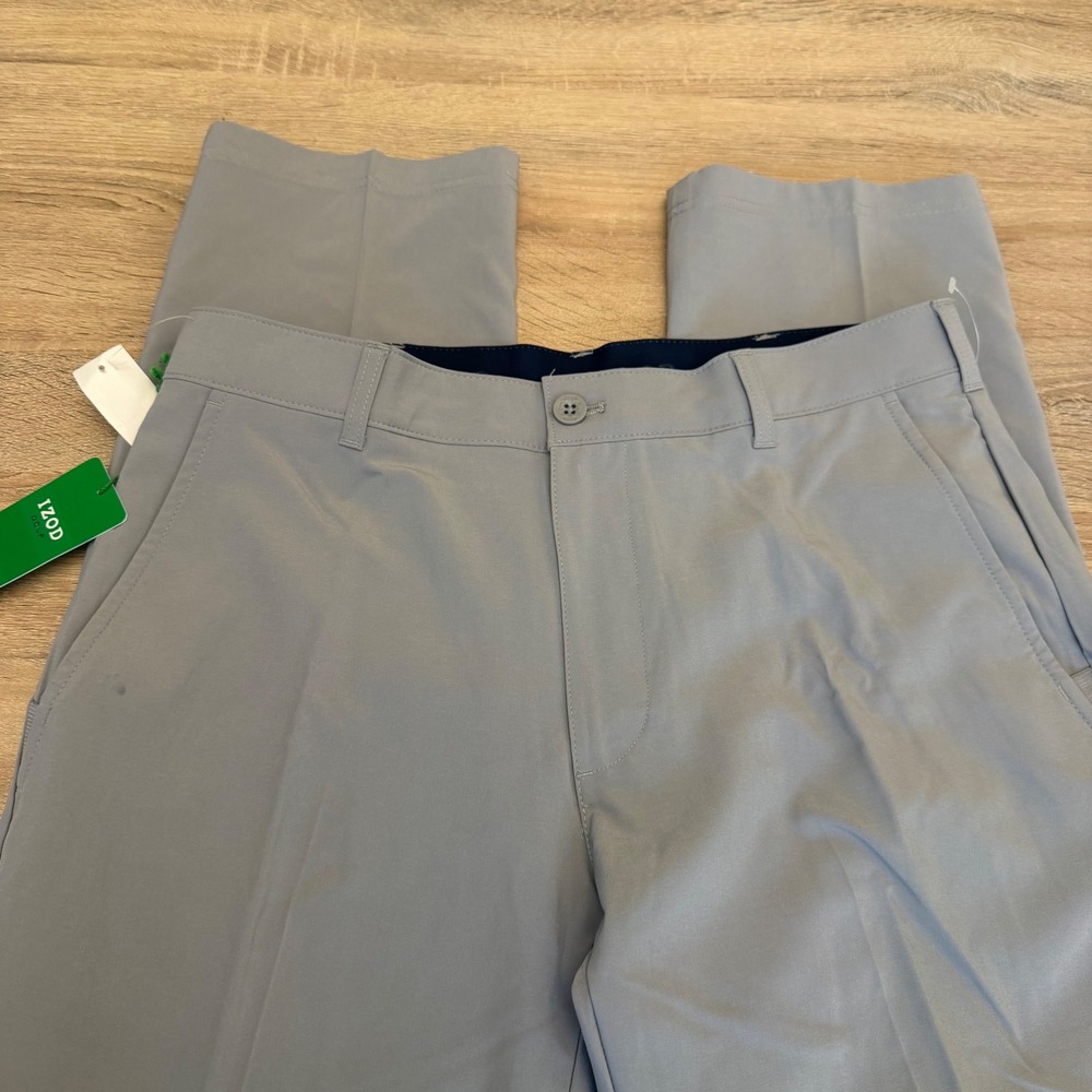 IZOD Golf SwingFlex Slim Fit Pants Mens 34x34 Cinderblock Gray 45BG106031 NEW
